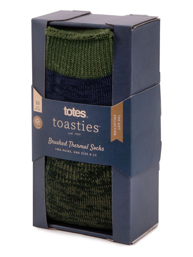 Totes Green Mens 3.0 TOG Brushed Inside Thermal Socks (Twin Pack) - Image 5 of 5 Totes Green Mens 3.0 TOG Brushed Inside Thermal Socks (Twin Pack) - Image 5 of 5