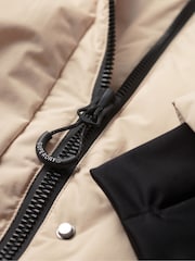 Superdry Grey Hooded Longline Puffer Jacket - Image 6 of 6