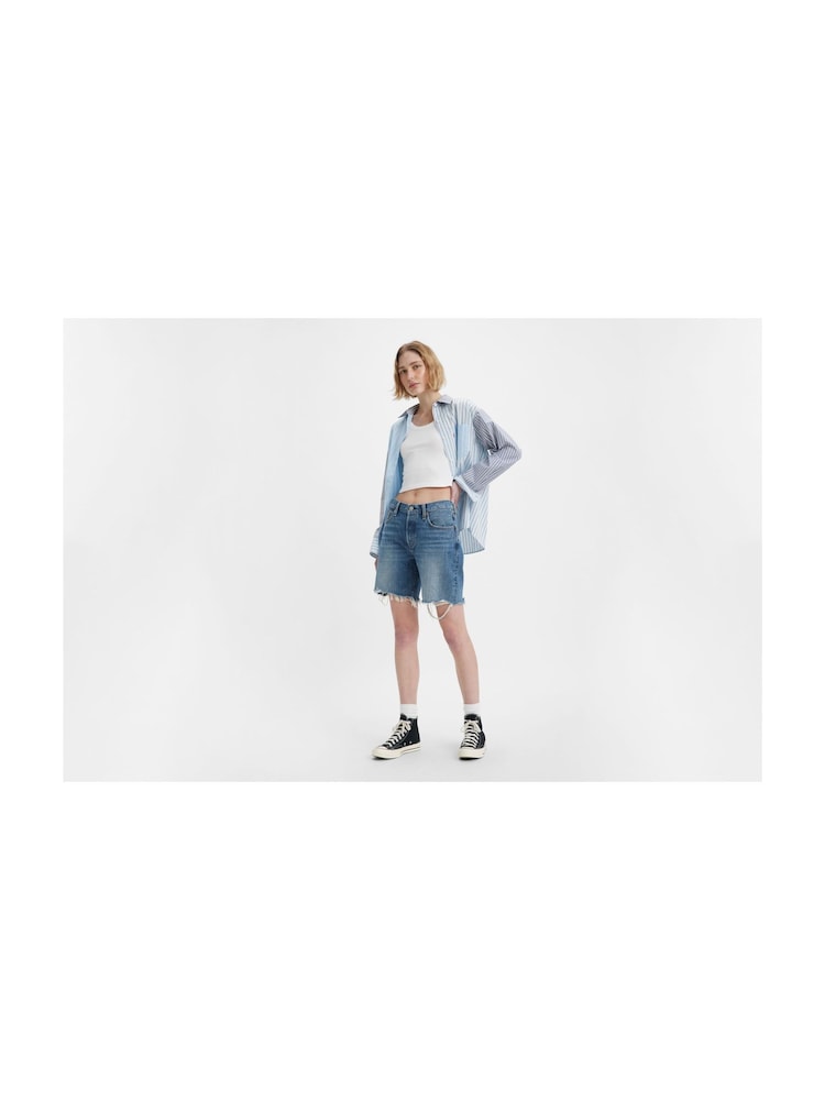 Синий - Levi's 100% Хлопок 501 90шорты джинсы - Изображение 2 из 10