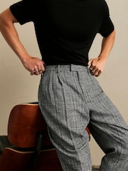 River Island Grey Relaxed Fit Check Suit Trousers - Image 3 of 4