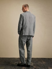 River Island Grey Relaxed Fit Check Suit Trousers - Image 4 of 4