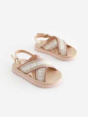 Baker by Ted Baker Girls Woven and Metallic Wedge Sandals - Image 1 of 6