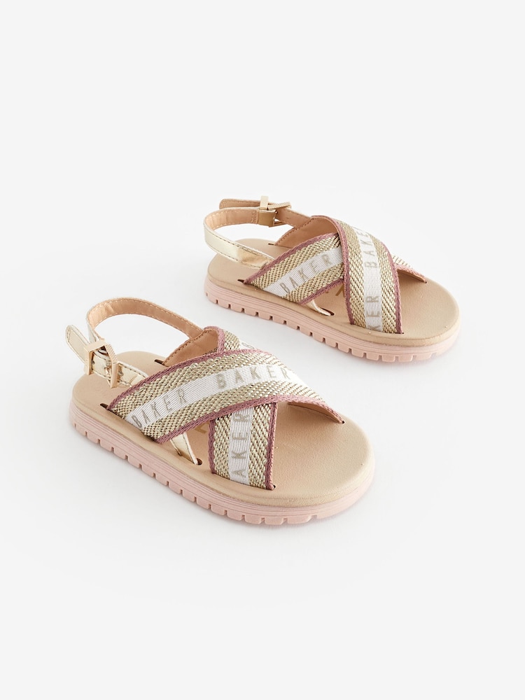 Baker by Ted Baker Girls Woven and Metallic Wedge Sandals - Image 1 of 6
