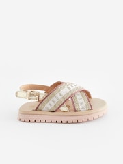 Baker by Ted Baker Girls Woven and Metallic Wedge Sandals - Image 2 of 6