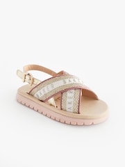 Baker by Ted Baker Girls Woven and Metallic Wedge Sandals - Image 3 of 6