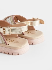 Baker by Ted Baker Girls Woven and Metallic Wedge Sandals - Image 5 of 6