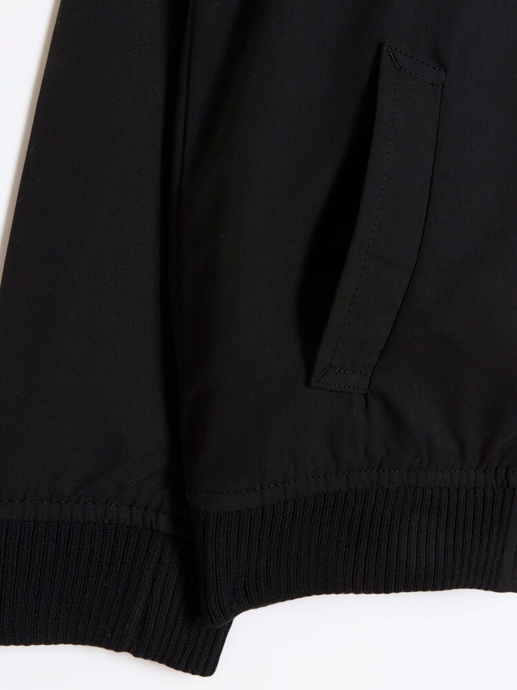 River Island Black Boys Smart Bomber Jacket - Image 2 of 3 River Island Black Boys Smart Bomber Jacket - Image 2 of 3