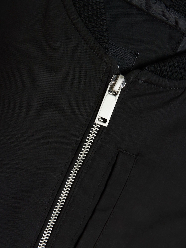 River Island Black Boys Smart Bomber Jacket - Image 3 of 3 River Island Black Boys Smart Bomber Jacket - Image 3 of 3