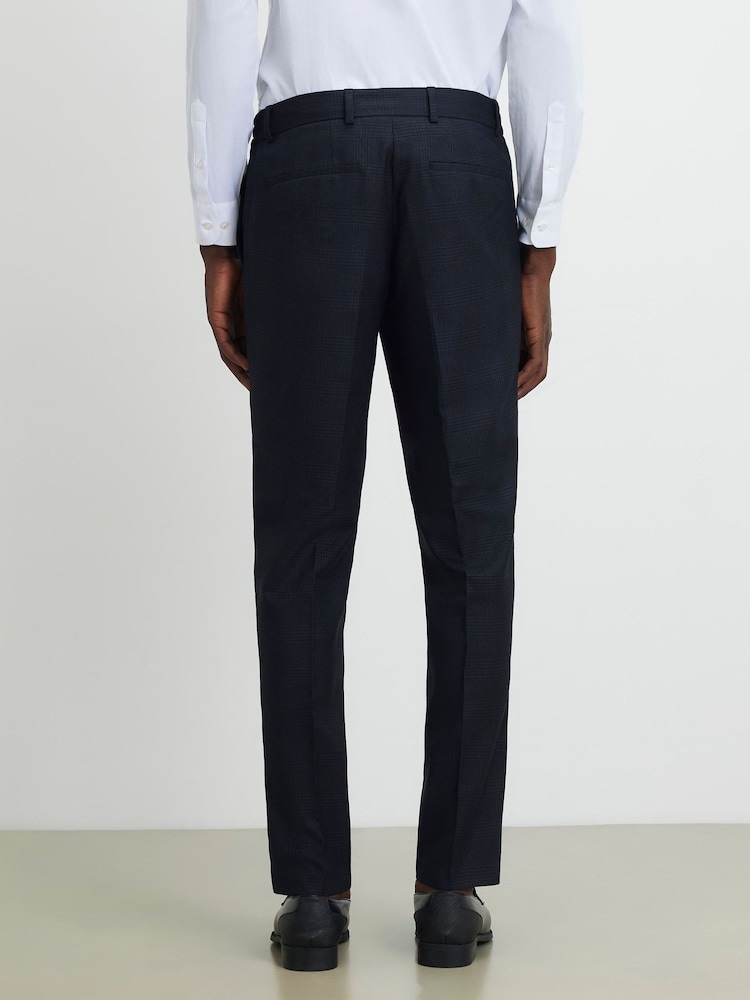 River Island Blue Check Suit Trousers - Image 4 of 4