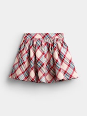 JoJo Maman Bébé Blue & Red Tartan Check Skort & Dobby Blouse Set - Image 4 of 7