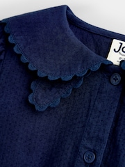 JoJo Maman Bébé Blue & Red Tartan Check Skort & Dobby Blouse Set - Image 6 of 7