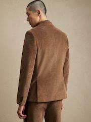 River Island Brown Corduroy Double Breasted Suit Jacket - Image 4 of 4