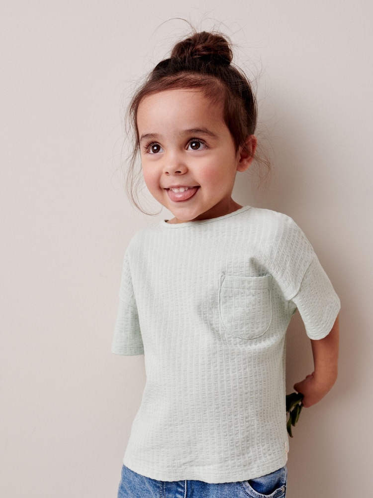 Blue Textured Pocket T-Shirt (3mths-7yrs) - Image 1 of 1 Blue Textured Pocket T-Shirt (3mths-7yrs) - Image 1 of 1