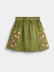 JoJo Maman Bébé Топ із принтованим коміром & вишита вельветова спідниця - Image 4 of 7