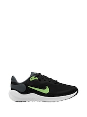 Nike Black Lime Youth Revolution 7 Trainers - Image 1 of 4