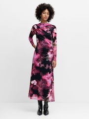 French Connection Black Talluah Tarrisa Mesh Midi Dress - Image 2 of 7