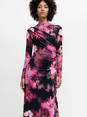 French Connection Black Talluah Tarrisa Mesh Midi Dress - Image 3 of 7