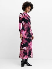 French Connection Black Talluah Tarrisa Mesh Midi Dress - Image 5 of 7