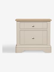 Stone Hampton Country Collection Luxe Painted Oak 2 Drawer Wide Bedside Table - Image 2 of 5