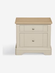 Stone Hampton Country Collection Luxe Painted Oak 2 Drawer Wide Bedside Table - Image 3 of 5