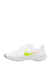 Nike White/Lime Revolution 7 Road Running Trainers - Image 2 of 4