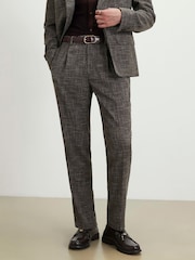 River Island Brown Slim Fit Textured Suit Trousers - Image 3 of 4