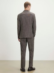 River Island Brown Slim Fit Textured Suit Trousers - Image 4 of 4