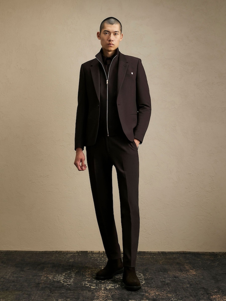 River Island Brown Skinny Fit Suit Trousers - Image 1 of 4