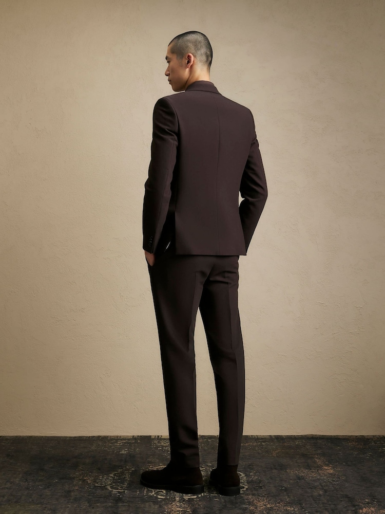 River Island Brown Skinny Fit Suit Trousers - Image 2 of 4