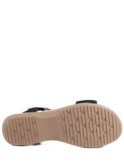 Pavers Black Embellished Knot Detail Elasticated Sandals - Image 5 of 5