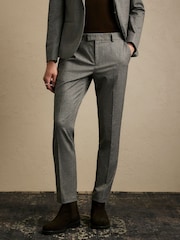 River Island Grey Slim Fit Puppytooth Suit Trousers - Image 3 of 4