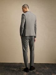River Island Grey Slim Fit Puppytooth Suit Trousers - Image 4 of 4