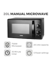 Tower Black 20L 700W Microwave - Image 2 of 8