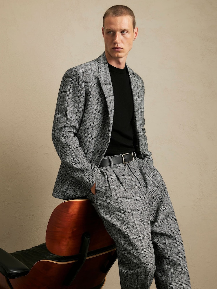 Veste de costume à carreaux River Island coupe décontractée - Image 1 de 4