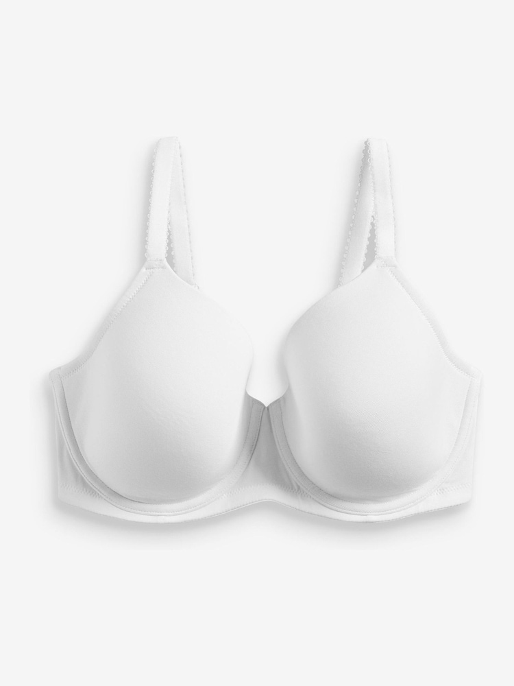 Navy Blue/Pink/White Pad Full Cup DD+ Cotton Blend Bras 3 Pack - Image 3 of 5