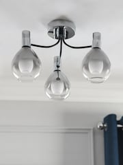Chrome Carson 3 Light Flush Ceiling Light - Image 2 of 8