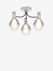 Chrome Carson 3 Light Flush Ceiling Light - Image 6 of 8