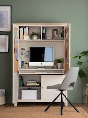 Cream Malvern Oak Effect Large Hideaway Desk - Image 1 of 9