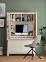 Cream Malvern Oak Effect Large Hideaway Desk - Image 2 of 9