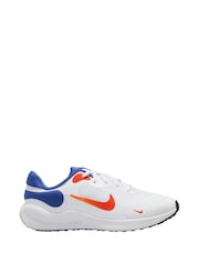 Nike White/Blue Youth Revolution 7 Trainers - Image 1 of 4