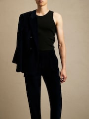 River Island Blue Corduroy Suit Trousers - Image 2 of 4