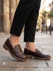 Pavers Block Heel Slip On Penny Loafers - Kuva 1 / 6