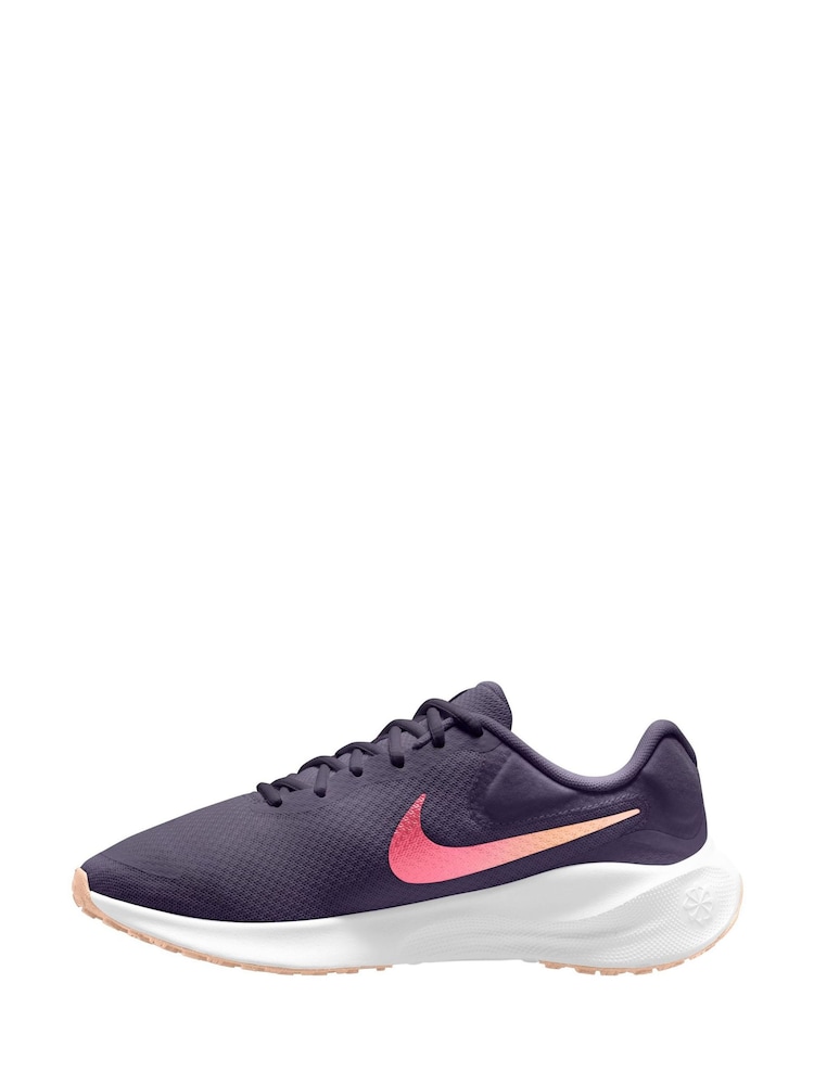 Nike Purple Revolution 7 Road Running Trainers - Image 2 of 4