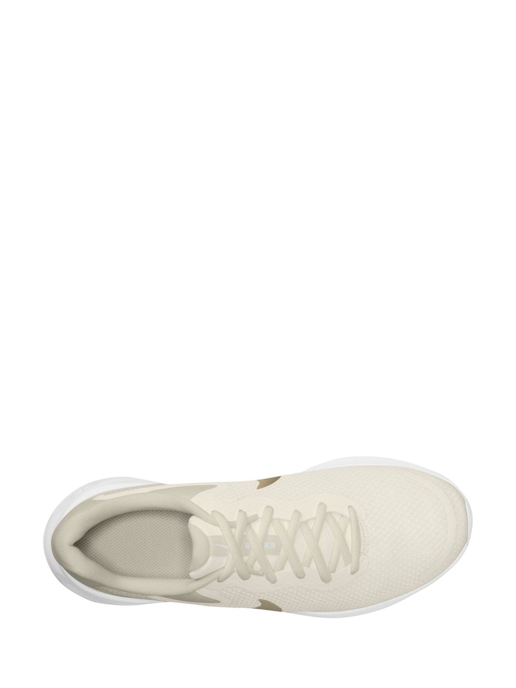 Nike Cream/Gold Revolution 7 Road Running Trainers - Image 3 of 4