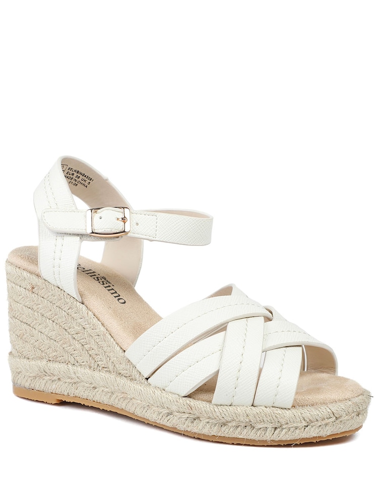 Pavers White Bellissimo Memory Foam Wedged Espadrilles - Image 2 of 5 Pavers White Bellissimo Memory Foam Wedged Espadrilles - Image 2 of 5