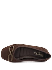 Pavers Brown Wide Fit Buckle Detailed Pumps - Image 5 of 6