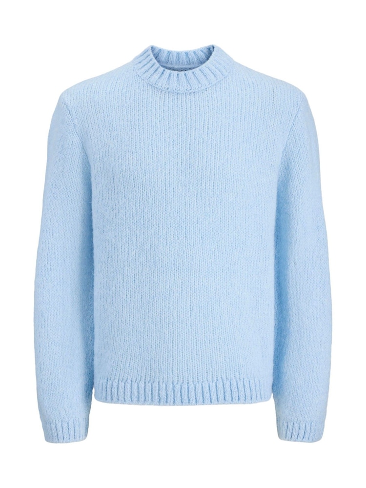 JACK & JONES Blue Stripe Long Sleeve Knitted Jumper - Image 1 of 2 JACK & JONES Blue Stripe Long Sleeve Knitted Jumper - Image 1 of 2