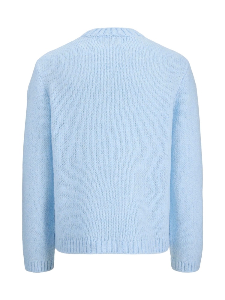 JACK & JONES Blue Stripe Long Sleeve Knitted Jumper - Image 2 of 2 JACK & JONES Blue Stripe Long Sleeve Knitted Jumper - Image 2 of 2
