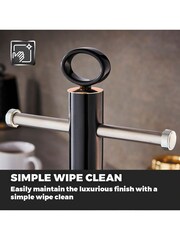 Tower Black Empire 6 Cup Mug Tree And Kitchen Roll Holder Set - Image 5 of 6
