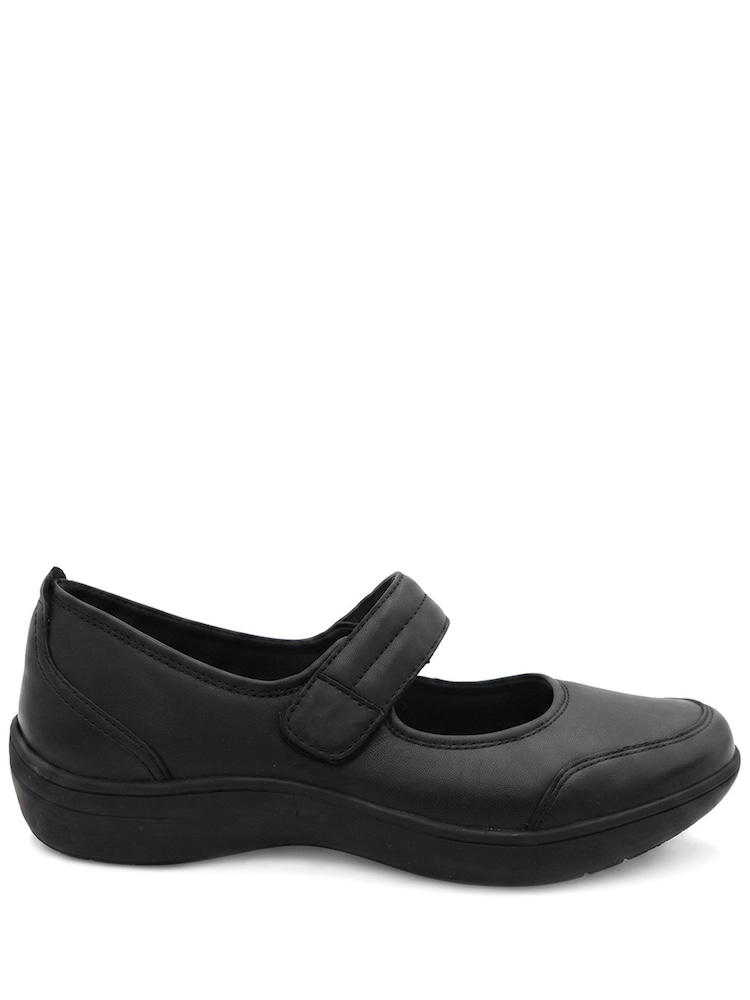 Pavers Black Wide Fit Smart Leather Mary Jane Pumps - Image 2 of 6 Pavers Black Wide Fit Smart Leather Mary Jane Pumps - Image 2 of 6